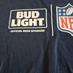 Bud Light Official Beer Sponsor NFL Blue T-shirt, Large