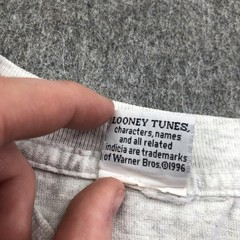 Vintage Looney Tunes Shirt Mens Medium Gray Wile E Coyote Hoop Slam 1996 90s