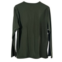 For Days Mens 100% Organic Cotton Long Sleeve Crew Neck Tee Olive Green Large