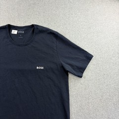 Hugo Boss Shirt Mens XL Blue Short Sleeve Crew Neck Logo Basic Tee Casual Adult