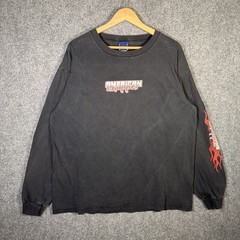Vintage American Choppers Shirt Mens XL Black 90s Flames Chrome West Coast Biker
