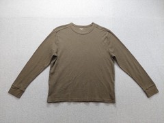 Old Navy Men Shirt XXL Khaki Crew Neck Long Sleeve Pullover Casual Thermal Tee