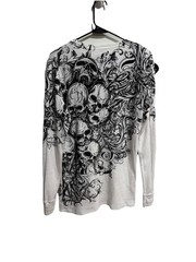 Extreme Couture Affliction White Thermal Shirt Skull Graphic AOP Y2K MMA Rare