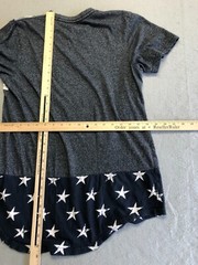 CSG Shirt Men’s Small Gray Stars and Stripe Curved Hem Tee