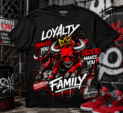 Blood Makes You Family Graphic Tee Shirt To Match Jordan 4 Toro Bravo Big & Tall