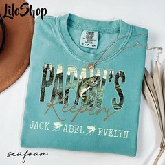 Personalized Papaw Fishing Shirt With Grandkids Names Fathers Day Gift