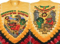 GRATEFUL DEAD-POSITIVE VIBRATIONS BEARS-RASTA TIE DYE T-SHIRT M-L-XL-XXL Garcia