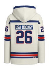 USA Hockey Shield 2026 Replica Jersey Vintage White Lace Hoodie