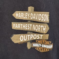 Harley-Davidson Tee Mens Small Black Short Sleeve Farthest Outpost, Fairbanks AK