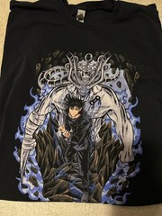 Jujutsu Kaisen Megumi Fushiguro Shikigami Black Graphic T-Shirt Size 2XL Anime