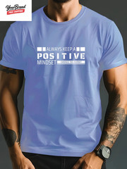 Soild Color Letter Print Short Sleeve Clothing Oversized Breathable Daily T-Shir
