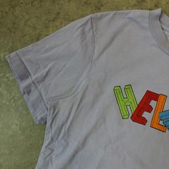 Helmut Lang 3D Logo Graphic T-Shirt Lavender Cotton Crew Neck Men’s Small