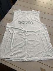 Mens Boody Tank Top Shirt Organic Eco Bamboo White Size Small Workout Exercise