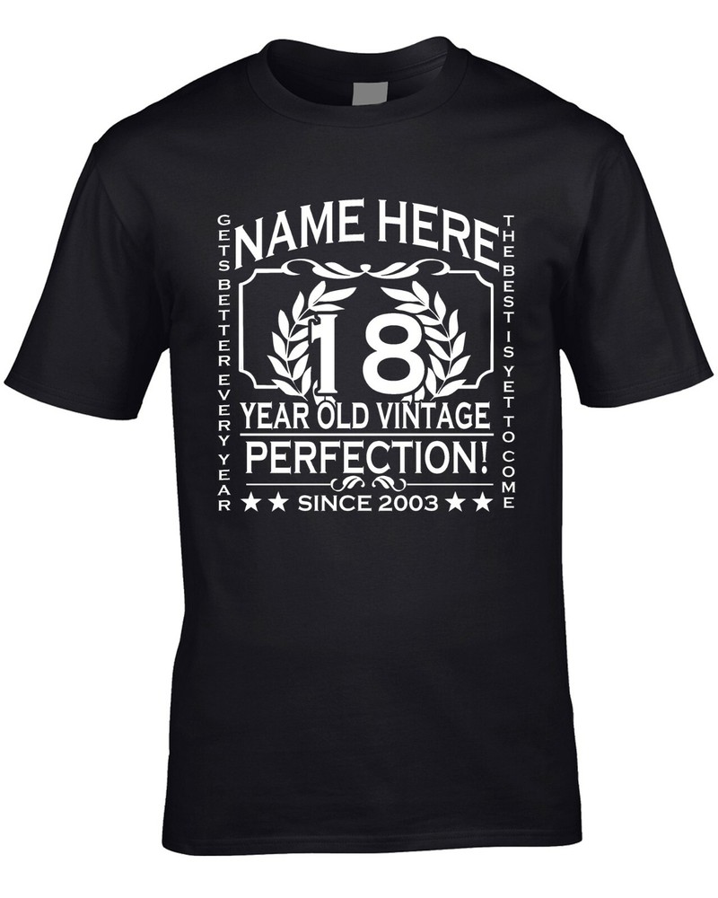18th Birthday T-Shirt Customise Personalised Name, Year, Age Gift 3XL 4XL 5XL