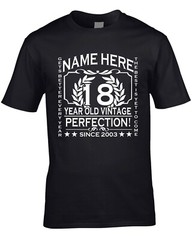 18th Birthday T-Shirt Customise Personalised Name, Year, Age Gift 3XL 4XL 5XL