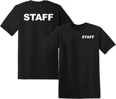 Staff T-Shirt Short Sleeve Uniform Tee Printed Work/Events/Security♪