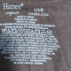 Hanes Originals Men’s Tagless Black Solid Crew Neck Short Sleeve T-Shirt L/G