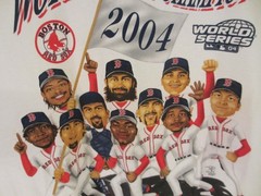 2004 Boston Red Sox Caricature T Shirt XL Majestic (May fit smaller/tighter)