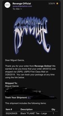 Revenge – Black “FLAME” Tee Men’s Size Large 2019