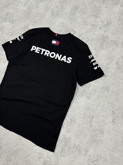 Mercedes AMG Petronas F1 Black Short Sleeve Big Logo T-Shirt Size S