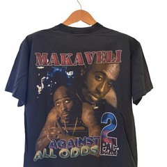 Vintage Tupac Shakur Rap T Shirt Against All Odds Size XL REPRINT