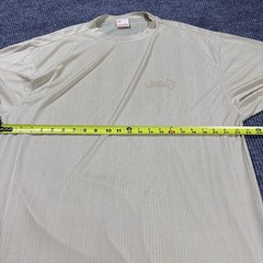 Vintage 90’s SOUTHPOLE Sheer Satin Beige T-Shirt Mens L Baggy Striped