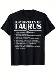 Adult Taurus T-Shirt, 100% Cotton, Machine Washable, MenS And WomenS T-Shirts,