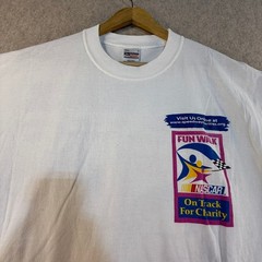 Checkered Flag Sports NASCAR Fun Walk Charity T-Shirt White XL Mens Graphic Tee