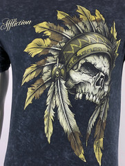AFFLICTION WINDTALKER Men’s T-shirt BLACK LAVA Biker MMA