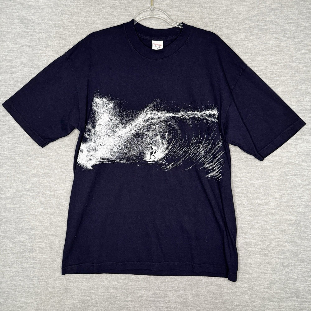 Birdwell Beach Britches Men’s L Navy Blue Graphic T-Shirt Big Logo Made In USA
