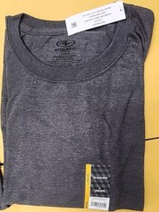 Athletic Works Men’s Grey Heather Color Cotton Tee Large size, pack of 2