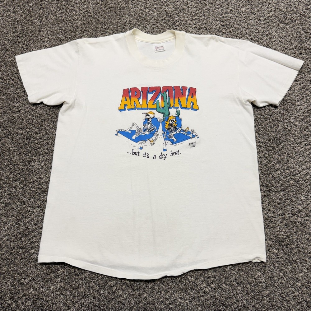 Vintage Arizona T-shirt Size XL White Stedman 90s Dry Heat – Distressed