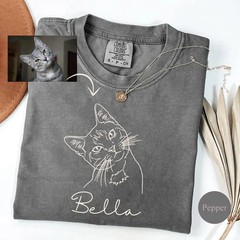 Custom Pet Photo Comfort Tee Personalized Dog Cat Memorial Gift Shirt Unisex