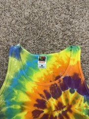 Vintage Tye Dye Multicolor Blank Tank Top Men’s Size Large FOTL Heavy Cotton Y2K