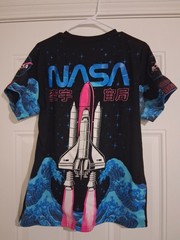 NASA Space 65% Polyester & 35% Cotton, Size: Large (L). Machine-Washable T-Shirt