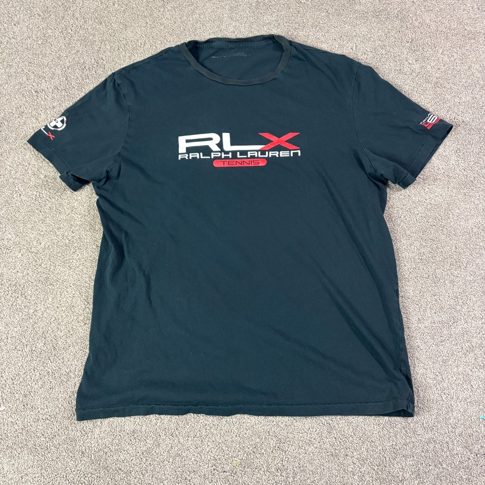 Ralph Lauren RLX Tennis Graphic T Shirt Championship Series Size Medium Black