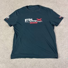 Ralph Lauren RLX Tennis Graphic T Shirt Championship Series Size Medium Black