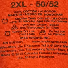2XL sz 50-52 The Amazing Spiderman Movie Crew Promo T-Shirt Red Black Mad Engine