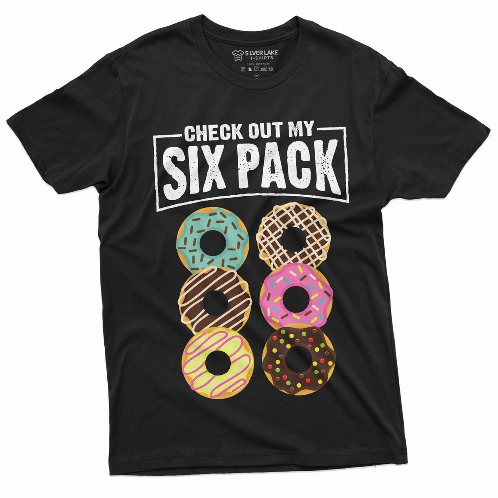 Men’s Funny Donut Six Pack Workout Shirt Gym Funny Tee For Him Humor Tee