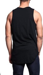 Men Solid Color Curved Hem Long Length Tank Top – Perfect for Summer Casual Wear