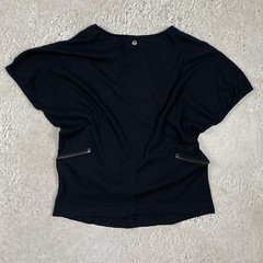 Diesel Vintage Avant Gade asymmetrical T Shirt Zipper Size M Black 90s 00s Women