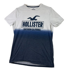 Hollister Ombre T-Shirt Men’s Large Crewneck Blue Must Have Collection Logo