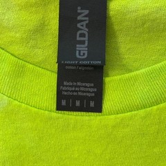 Gildan Light Cotton Tie-Dye T-Shirt Size M Neon Lime Green Spiral