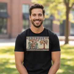 Historian Birdwatcher Medieval Tapestry Style Artwork Unisex T-Shirt