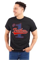 Sports Number 1 Father Day Family Dad Love Mens Casual Crewneck T Shirts Tees
