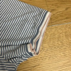 Common People Men’s Blue Pink Striped Pocket Cotton Tee T Shirt M Medium Indi