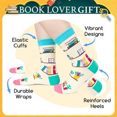 Book Lover Gifts for Readers – Funny Gifts for Women Men, Reading Socks Stock…