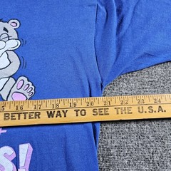 Vintage Healthknit A Fine Set Of Teddies Shirt Mens XL Blue Teddy Bear Funny 80s