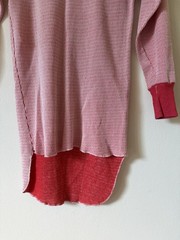 Vintage Hanes Waffle Knit Thermal Winter Red Contrast Large Layering Grunge