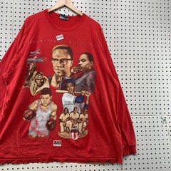 Vintage Black Heritage Legendary Hero’s Shirt Mens 3XL Red Ali Malcom X King